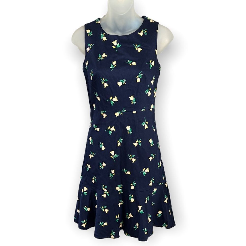 Draper James Navy Floating Tulip Sheath Dress Size 0